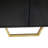 Modern Sideboard With Four Doors, Metal Handles & Legs And Adjustable Shelves Kitchen Cabinet (Black)-1462012561