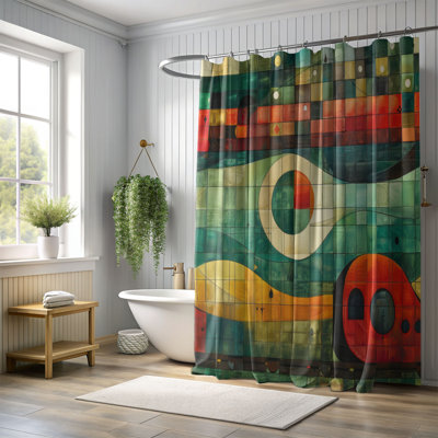 Joyful Train - Rideau de douche Premium