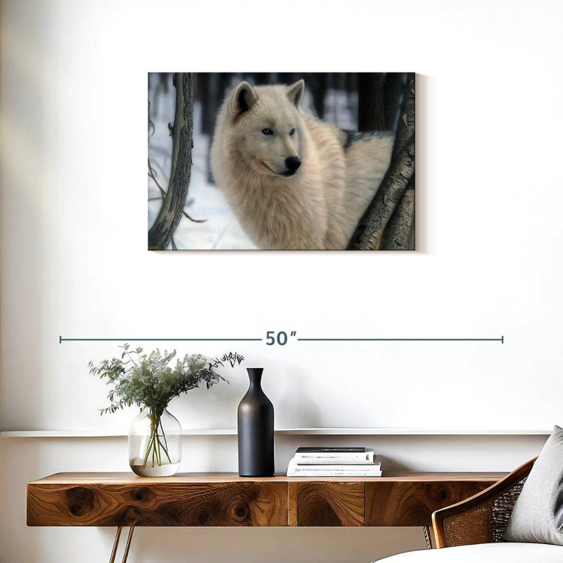 Arctic Prince Arctic Wolf, 20" H x 30" W