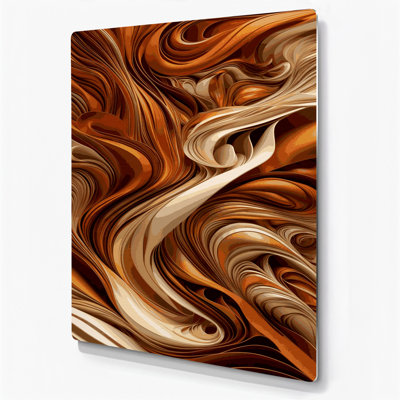 Digital Abstraction 6 Brown Metal Wall Art