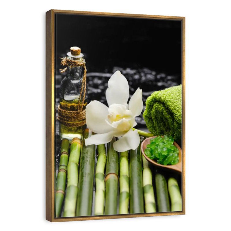 Spa thérapeutique en bambou, Cadre flottant doré, 9 po x 13 po