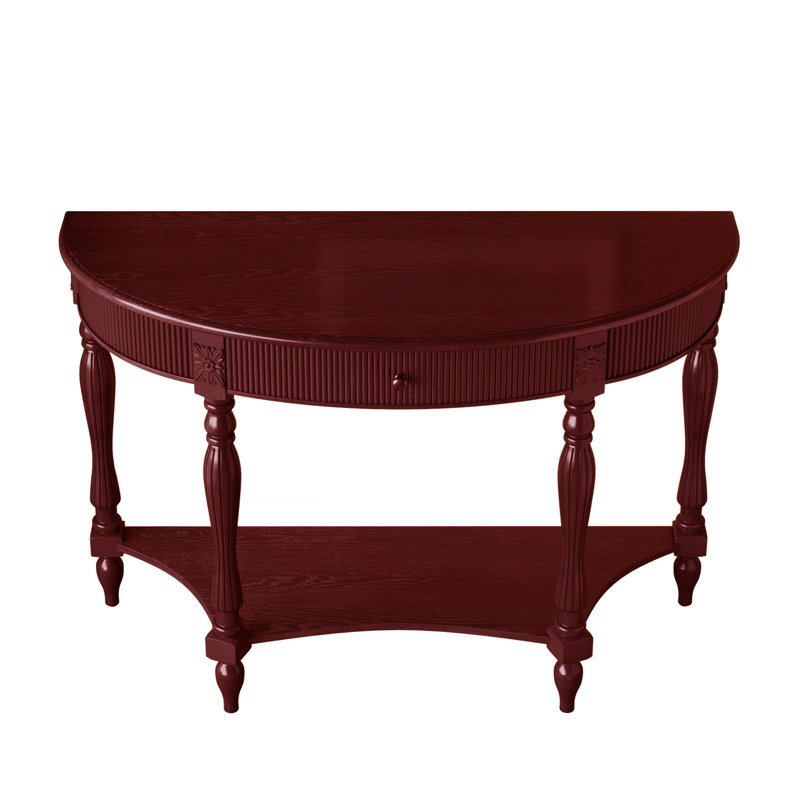Console Mid-Century avec tablette et tiroir, Red