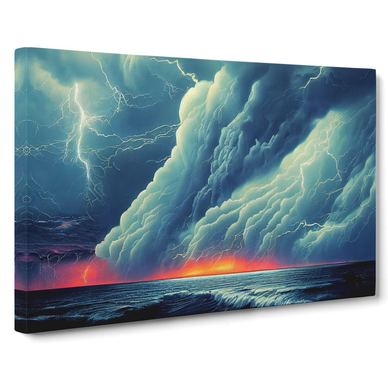 Enviable Ocean Thunderstorm - Wrapped Canvas, 40cm H x 60cm W x 3cm D