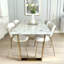 Motilal Faux Marble Top Metal Base Dining Table-124380863-124380860-124380862