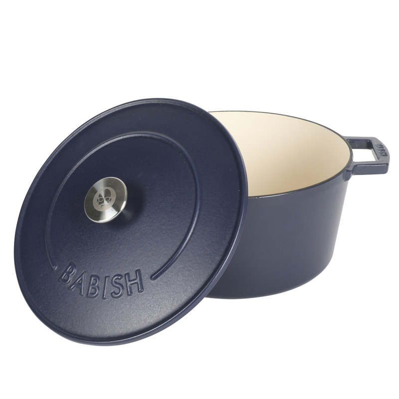 Cocotte en fonte émaillée 6 pintes Babish, Bleu