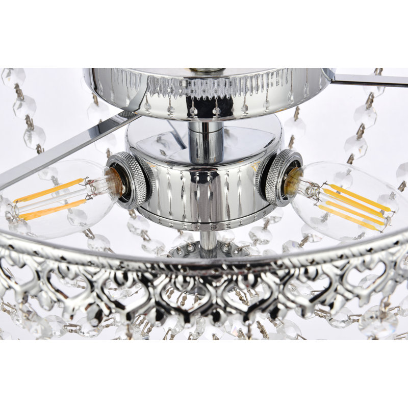 Plafonnier encastré 3 lumières Attahrawi, H 7,5 po x l 12 po x P 12 po, Chrome chrome