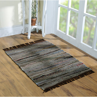 Tapis vibrant en coton fabriqué à la main 24 po x 36 po lavable, réversible et à pampilles pour n'importe quelle pièce - 24 po x 36 po