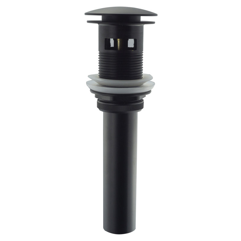 Pop-Up Bathroom Sink Drain with Overflow, Black