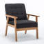 Fauteuil rembourré en bois massif de style nordique-659695103