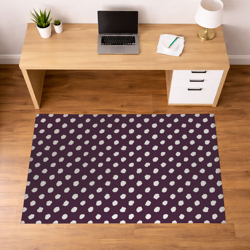 Tapis de bureau léger Grunge Dot, L 72 po x P 48 po, Aubergine