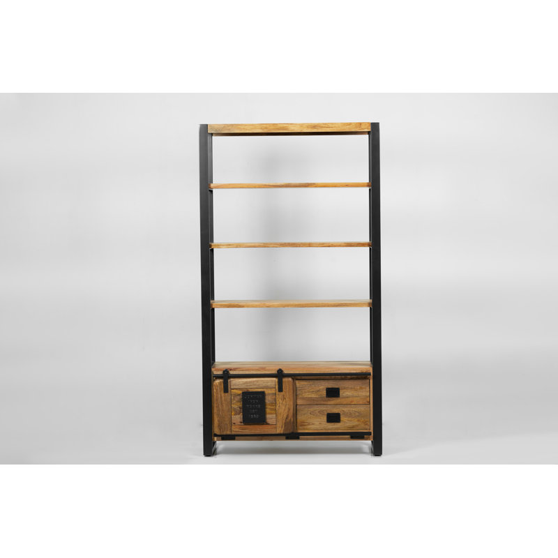 Everard 185 cm H x 100 cm W Solid Wood Standard Bookcase
