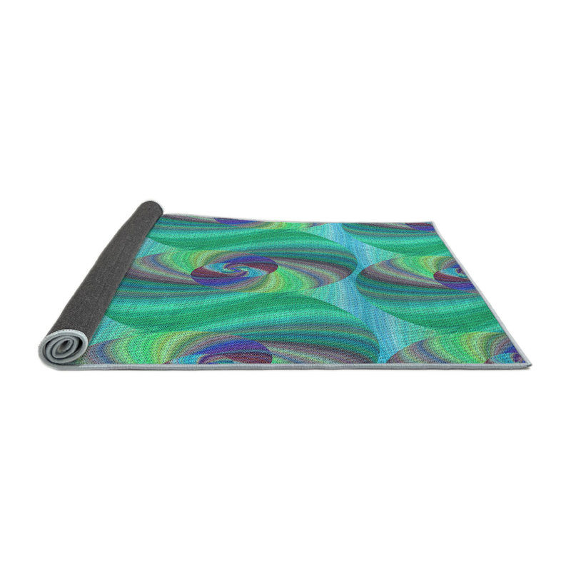 Performance Wool Abstract Indoor Rug, Round 3'