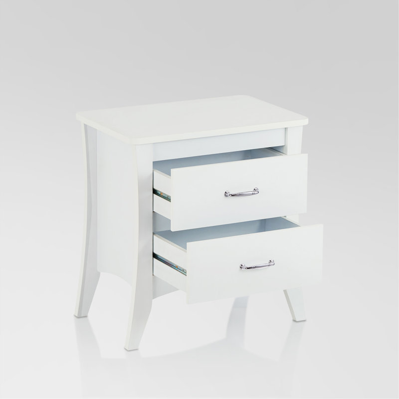 Charmante table d'appoint en bois avec deux tiroirs pour un rangement élégant