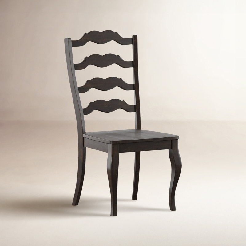 Makris 17.13'' H Solid Wood Side Chair, Antique Black