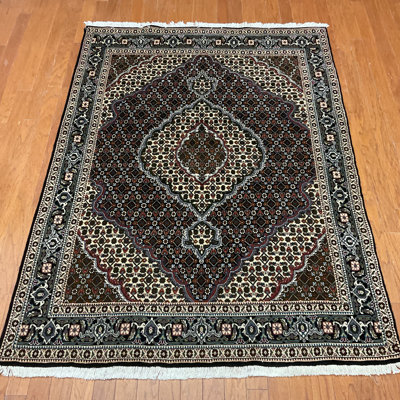  Handmade Fish Design Tabriz Wool Rug
