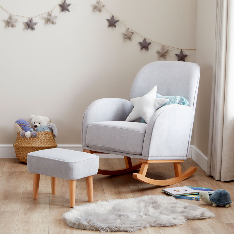 Freya Nursing Chair with Stool, Grey 