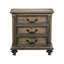 Armoire de chevet classique à 3 tiroirs en bois de table de chevet au fini bois de pacanier vieilli