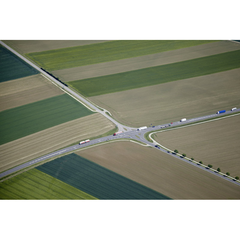 Aerial View Of Rural Cross Roads by Clu - Wrapped Canvas Print, 51cm H x 76cm W x 3.8cm D