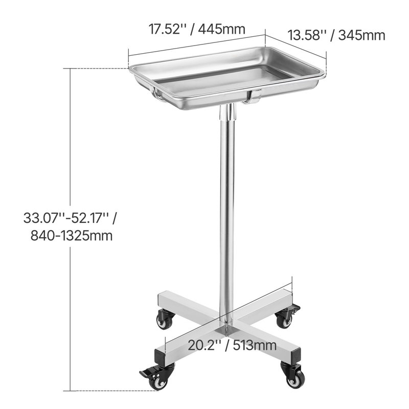 132.5cm H x 51.3cm W Utility Cart