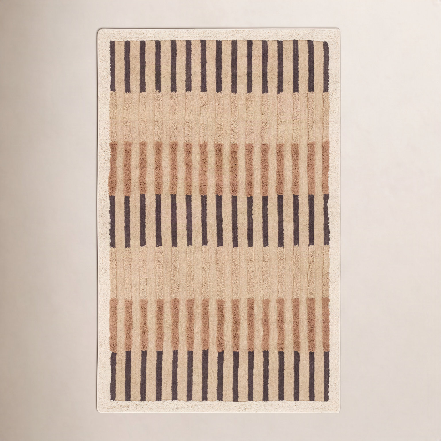 Brown Hand-Tufted Geometric Rug, Rectangle 9'6" x 13'6"