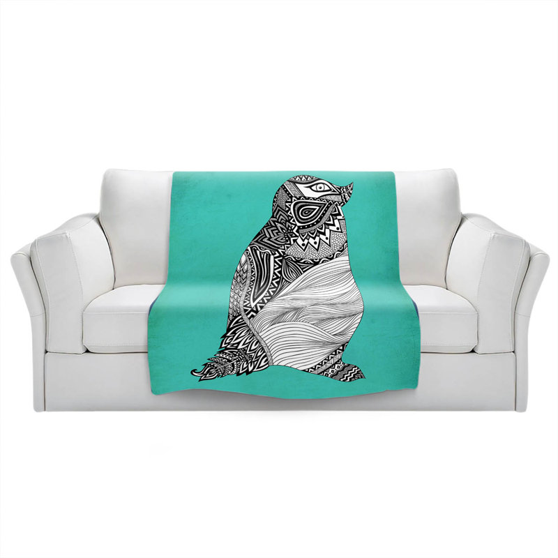  Jeté tribal pingouin, l 68 po x L 80 po