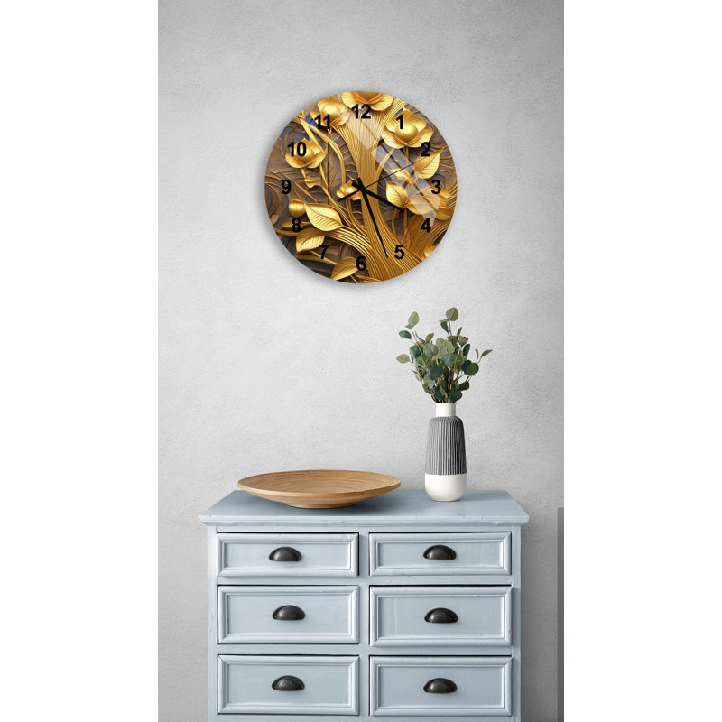 Horloge murale en verre trempé Luxe, Noir