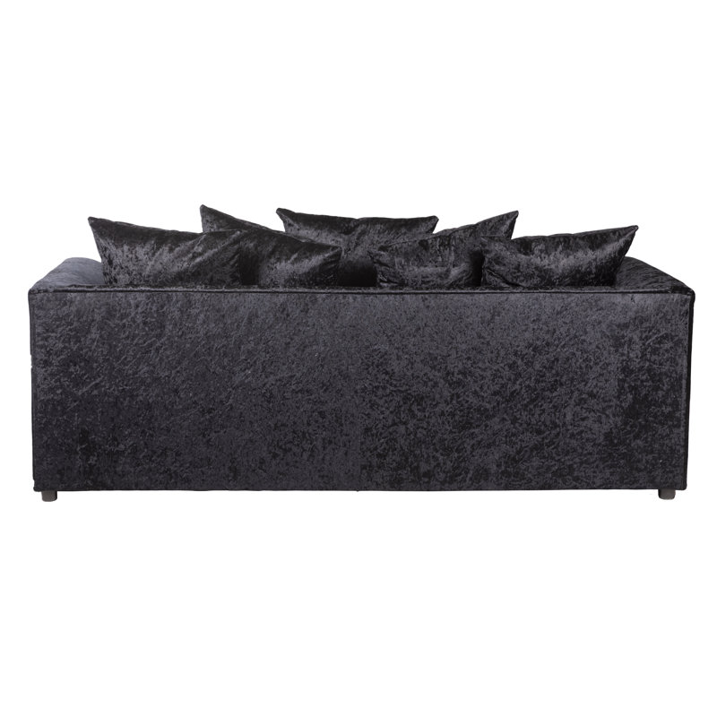 Romelia 3 Seater Velvet Sofa, Black