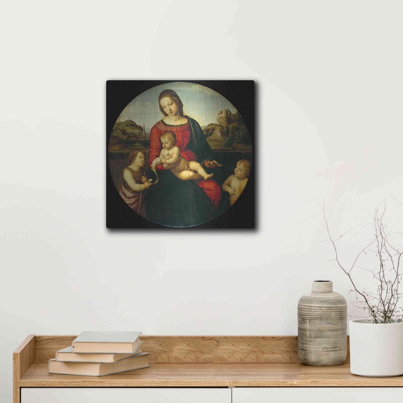 Raphael's Madonna with Child and Saints Metal Wall Art, 12" x 12"
