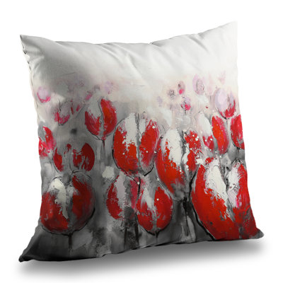 Abstract Red Tulips Throw | Contemporary Bedroom Decor