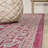 Aaleayah Medallion Textured Weave Fuchsia/Light Gray Indoor/Outdoor Rug-1990658977