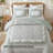 Piece King Cal King Bedding Sets, Reversible Green Floral Polyester Duvet