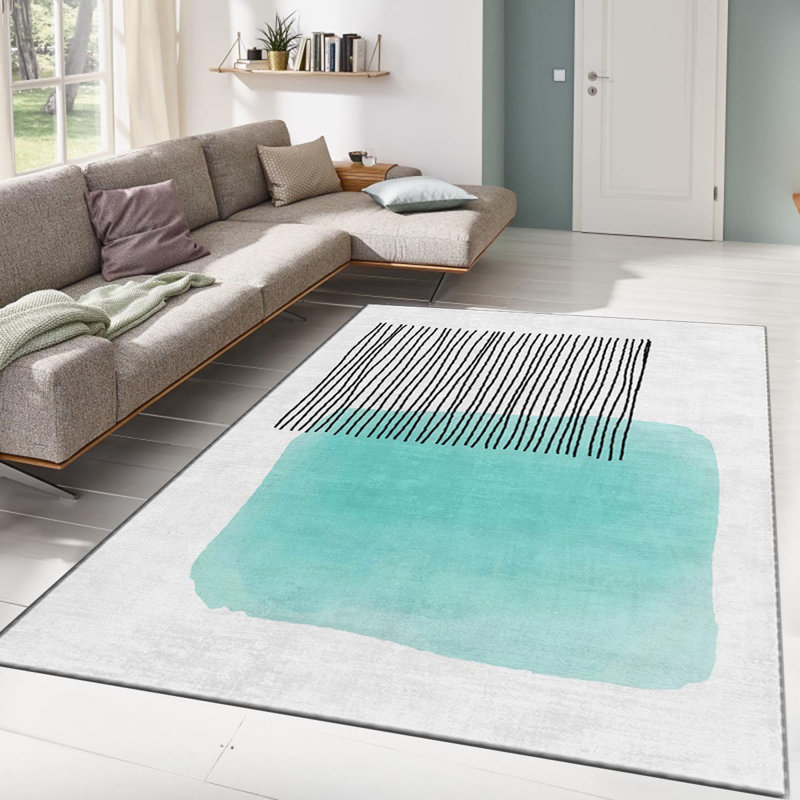 Non-Slip Area Rug, 100% Polyester, 47.2 x 70.9 inches | Raschel Knitting, Pile Height: 0.4 inches | Woven Carpet with Felt Dot Underside, Machine Washable | Stylish Digital Print Design for Home Decor