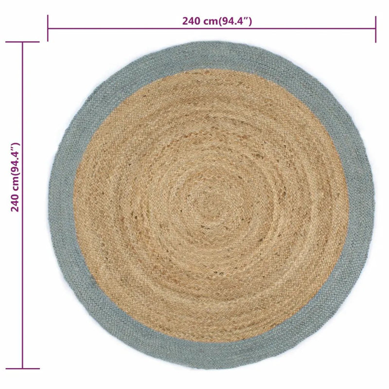 Glendive Hand Braided Blue/Brown Rug, Round 240cm