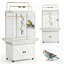 70 in. Particle Board / Chipboard Flat Top Floor Bird Cage with Wheels with Stand with Perch with Tray-2111301352