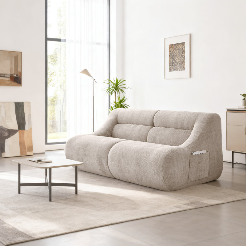 Canapé en chenille 63 po, Beige