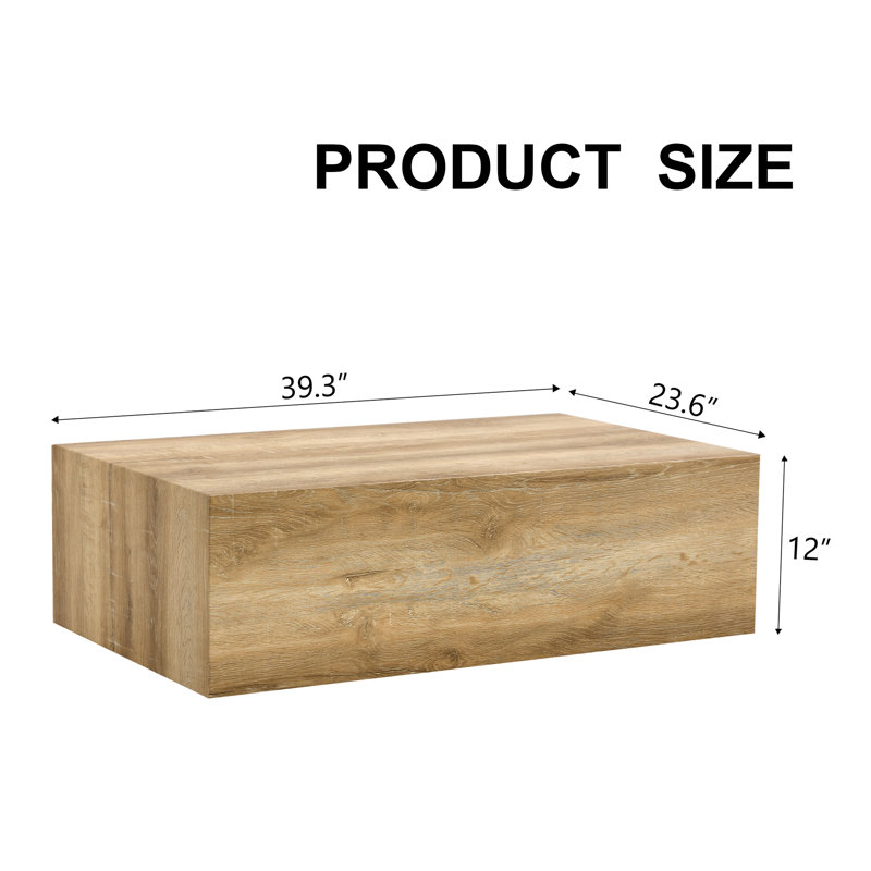 Table basse moderne en bois naturel et bois aggloméré