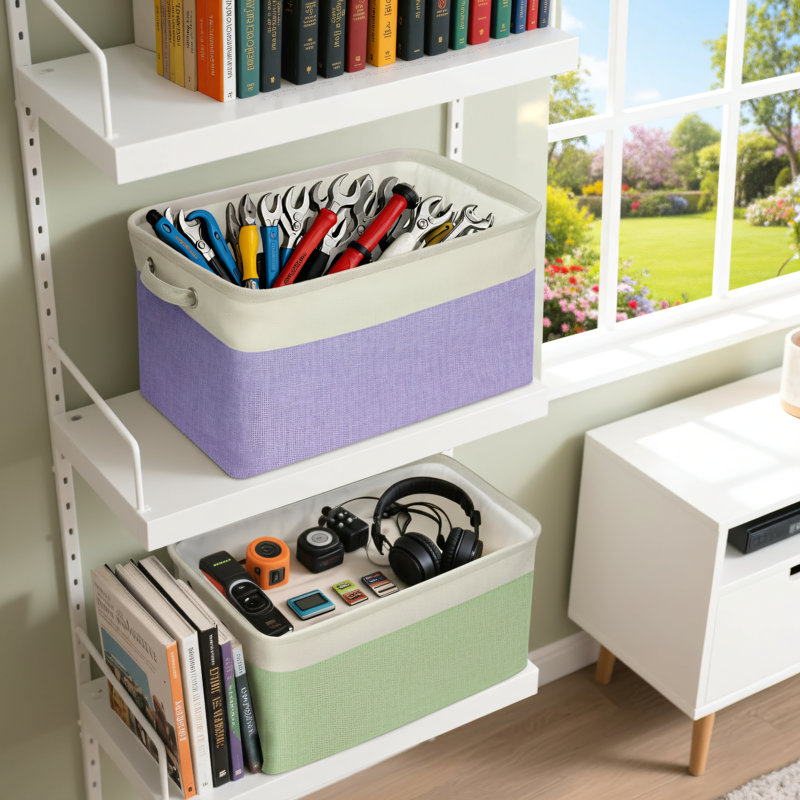 4-piece Brown Fabric Storage Boxes. Decorative Wardrobe Organizer. Suitable For Shelves/linen Storage. Organizes Clothes, Toys, Etc. Multifunctional And Practical Home Storage Baskets. Dimensions: 15.2 X 11.2 X 9.6 Inches.