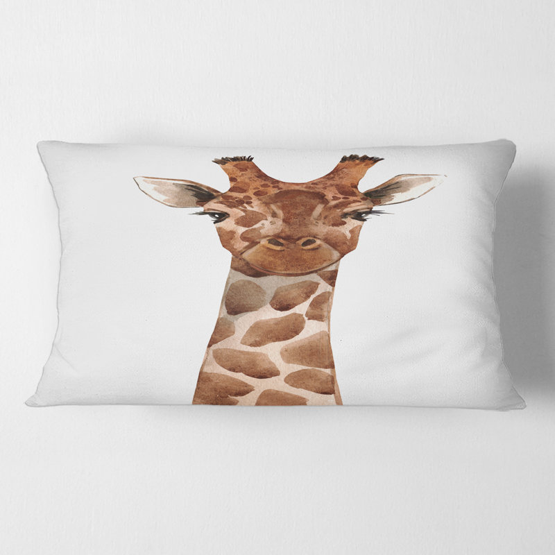 Portrait d'une girafe X housse de coussin rectangulaire et insert
