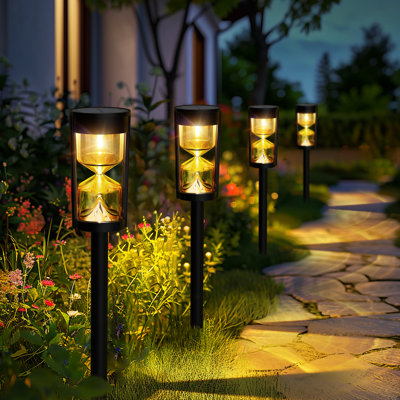 Matte Black Low Voltage Solar Powered Integrated LED Pathway Light Pack -  gigalumi, P-SLD-8-W2