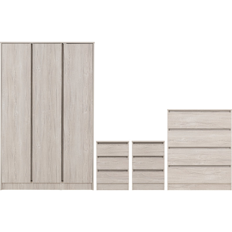 Braunstein 4 Pieces Bedroom Set, Urban Snow