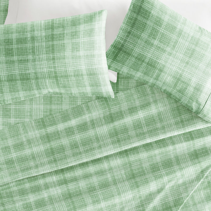 Sheet Set Solid Microfiber Ultra Soft Bedding, Twin Sheet Set with 1 Pillowcase, Light Gray Dots