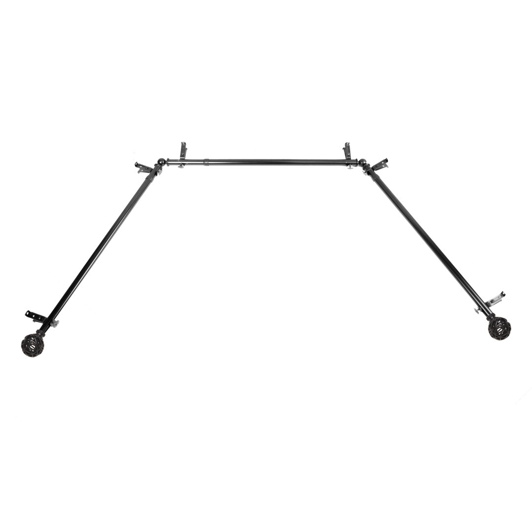 Jalissa Adjustable 20" to 36" 0.81" Single Curtain Rod Canora Grey 