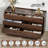 54" W Double Dresser with 6 Drawers,Modern Walnut Drawer Storage Organizer-1515934571