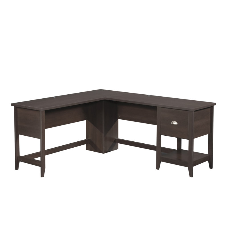 Bureau en L, finition brune