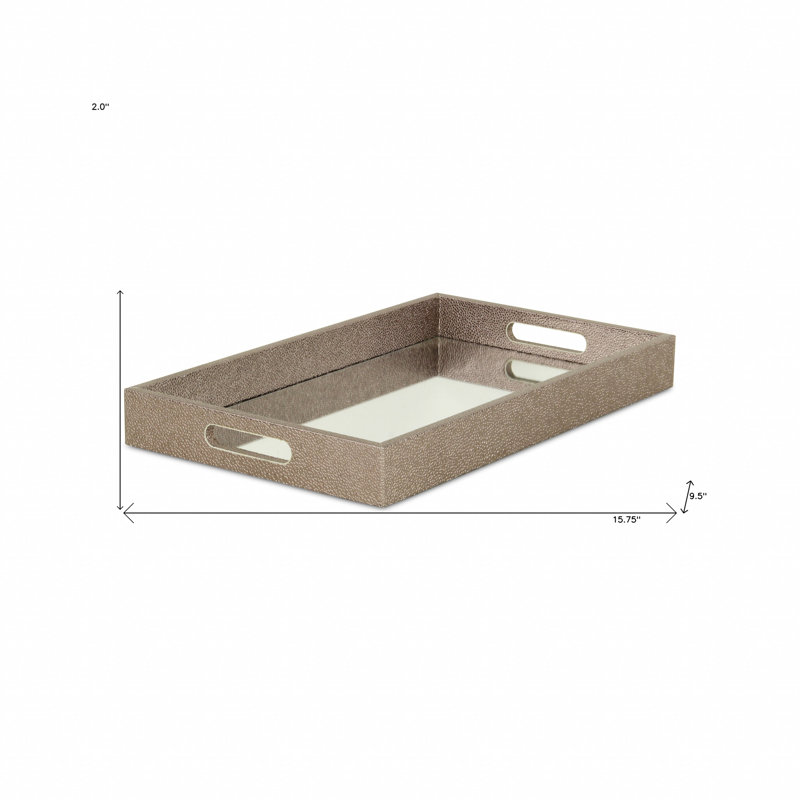 Plateau rectangulaire en bois fait à la main avec poignées 16 po