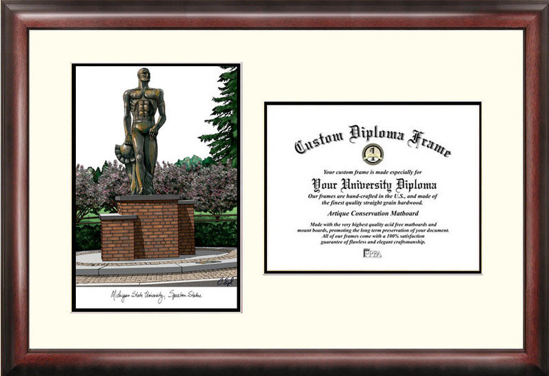 Campus Images NCAA Michigan State University Spartan Scholar Diploma ...