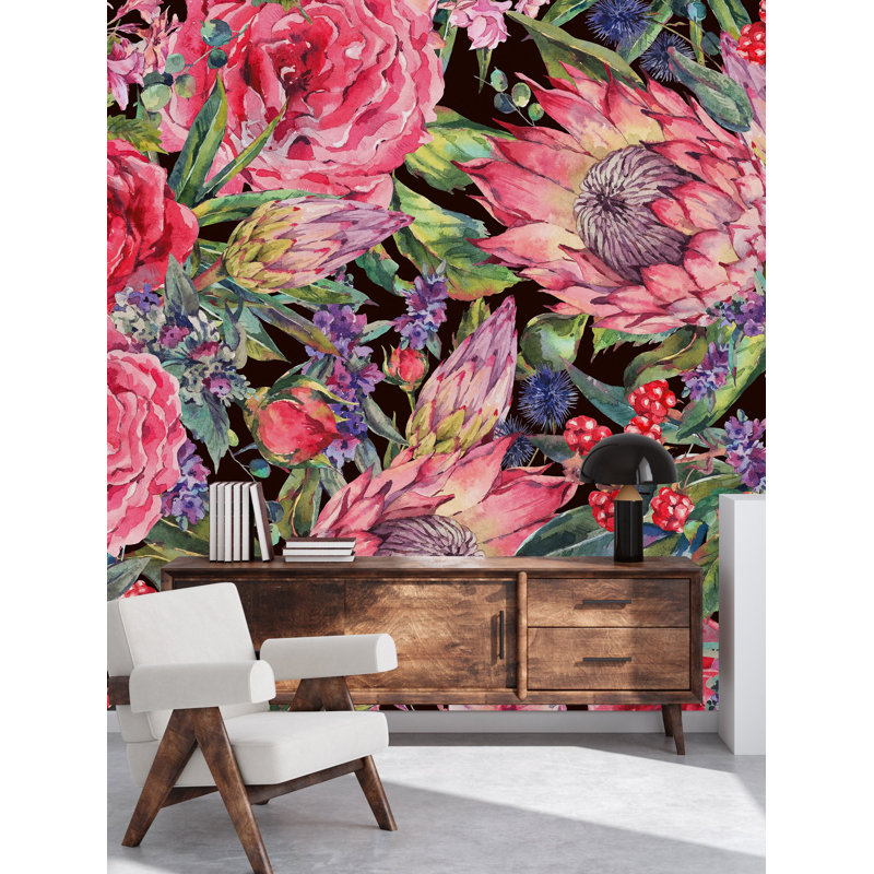 Murale florale Deaudra, L 100 po x L 100 po