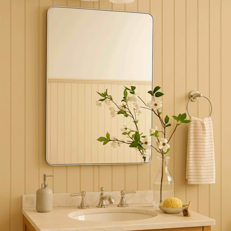 Miroir de salle de bain Kengston, Chrome chrome, 36 po x 30 po