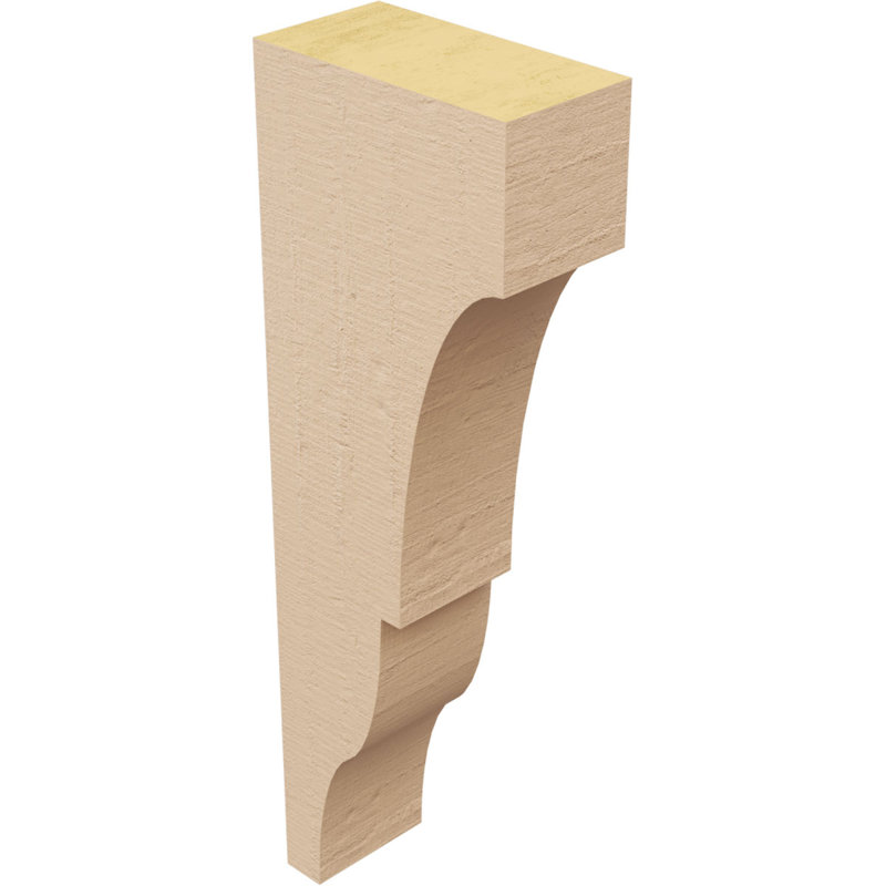Bois de cèdre brut Asheboro, grain de bois TimberThane Corbel, apprêté brun clair, H 12 po x l 2 po x P 4 po