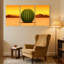 «Cactus Desert Cactus Sunset», ensemble de 3 reproductions d'art sur toile-1776786255